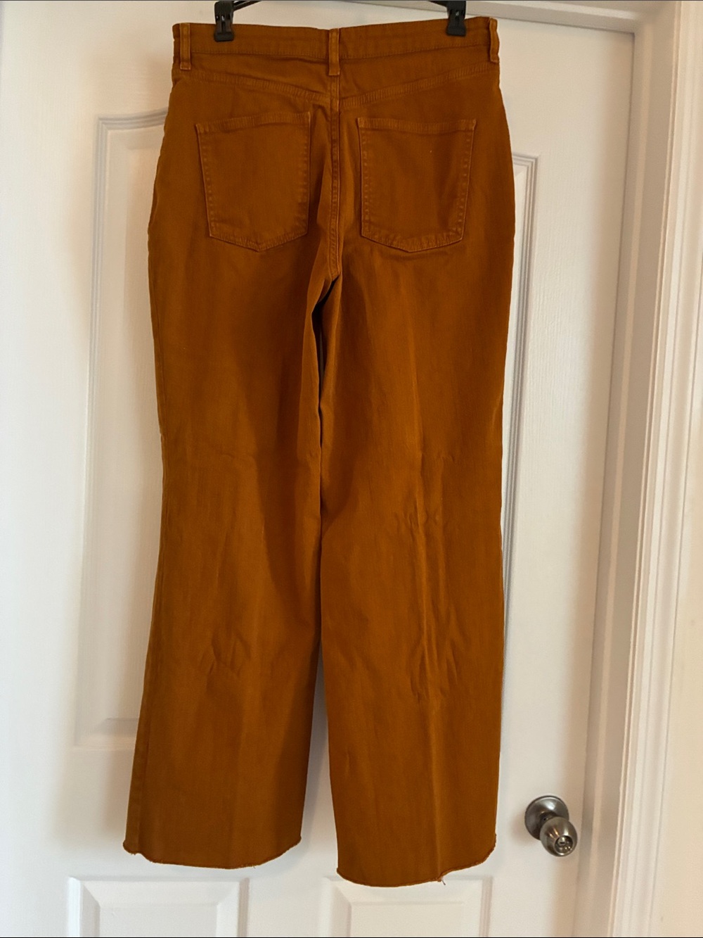 Free People HTF We The Free Studded Wide Leg Cropped Jeans Camel Raw Hem Size 30 - Picture 7 of 9